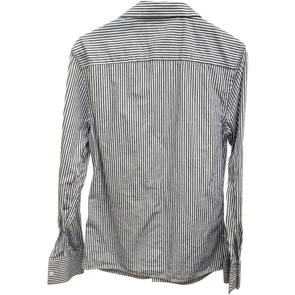 Zara Man Navy White Striped Button Down Shirt Slim Fit Small - Picture 5 of 9